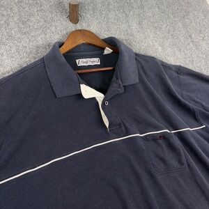 Arnold Palmer Polo Shirt Mens 4XLT Tall Blue White Striped Golf Casual